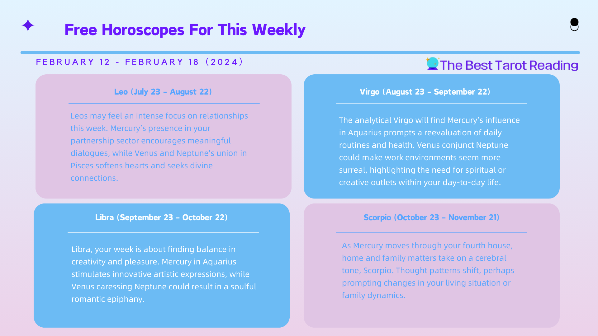 Free Horoscopes For This Week （February 12 - February 18，2024）